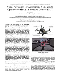 Visual Navigation for Autonomous Vehicles: An Open-source Hands-on
  Robotics Course at MIT