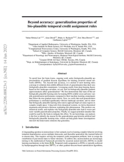 Beyond accuracy: generalization properties of bio-plausible temporal
  credit assignment rules