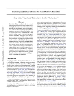 Feature Space Particle Inference for Neural Network Ensembles
