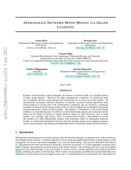 Approximate Network Motif Mining Via Graph Learning