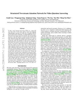 Structured Two-stream Attention Network for Video Question Answering