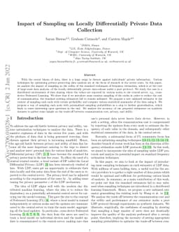 Impact of Sampling on Locally Differentially Private Data Collection