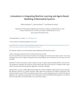 Innovations in Integrating Machine Learning and Agent-Based Modeling of
  Biomedical Systems