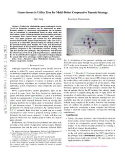 Game-theoretic Utility Tree for Multi-Robot Cooperative Pursuit Strategy