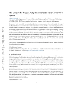 The Loop of the Rings: A Fully Decentralized Cooperative System (The
  Concept)