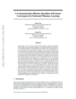 A Communication-efficient Algorithm with Linear Convergence for
  Federated Minimax Learning