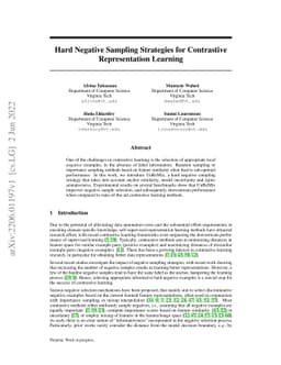 Hard Negative Sampling Strategies for Contrastive Representation
  Learning