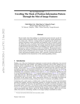 Unveiling The Mask of Position-Information Pattern Through the Mist of
  Image Features