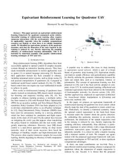 Equivariant Reinforcement Learning for Quadrotor UAV