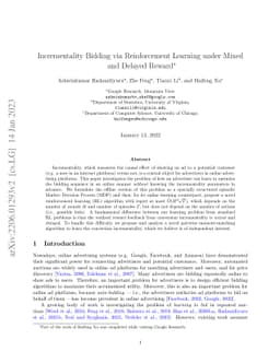 Incrementality Bidding via Reinforcement Learning under Mixed and
  Delayed Rewards