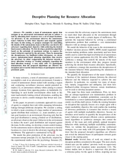 Deceptive Planning for Resource Allocation