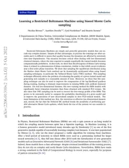 Learning a Restricted Boltzmann Machine using biased Monte Carlo
  sampling
