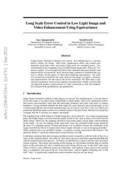 Long Scale Error Control in Low Light Image and Video Enhancement Using
  Equivariance