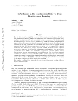HEX: Human-in-the-loop Explainability via Deep Reinforcement Learning