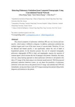 Detecting Pulmonary Embolism from Computed Tomography Using
  Convolutional Neural Network