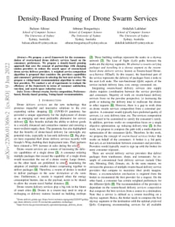Density-Based Pruning of Drone Swarm Services