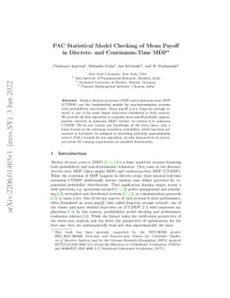 PAC Statistical Model Checking of Mean Payoff in Discrete- and
  Continuous-Time MDP
