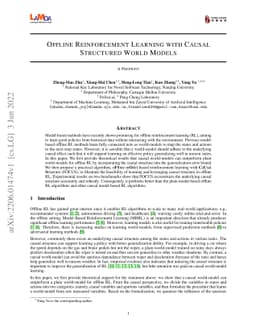 Offline Reinforcement Learning with Causal Structured World Models