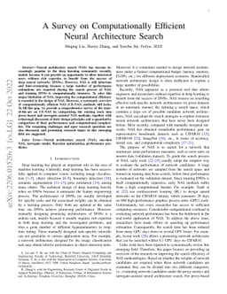 A Survey on Computationally Efficient Neural Architecture Search