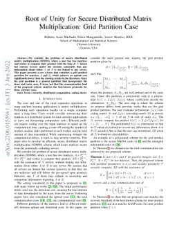Root of Unity for Secure Distributed Matrix Multiplication: Grid
  Partition Case