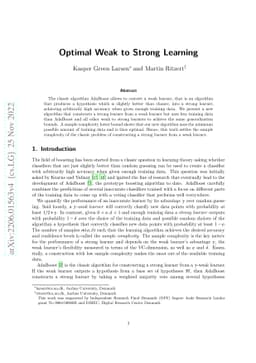 Optimal Weak to Strong Learning