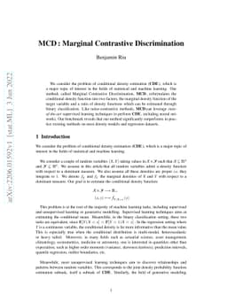 MCD: Marginal Contrastive Discrimination for conditional density
  estimation