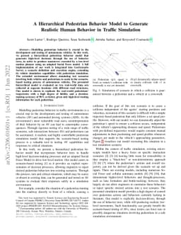 A Hierarchical Pedestrian Behavior Model to Generate Realistic Human
  Behavior in Traffic Simulation