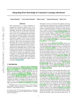 Integrating Prior Knowledge in Contrastive Learning with Kernel