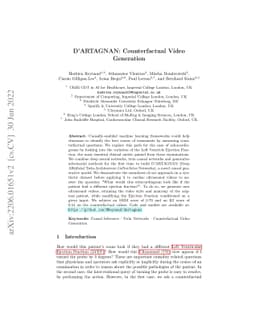 DÁRTAGNAN: Counterfactual Video Generation