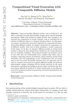 Compositional Visual Generation with Composable Diffusion Models