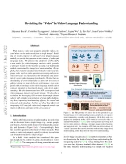Revisiting the "Video" in Video-Language Understanding