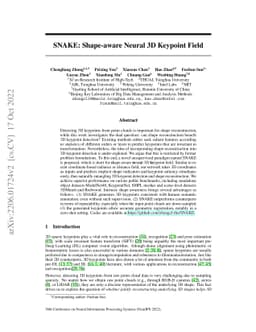 SNAKE: Shape-aware Neural 3D Keypoint Field