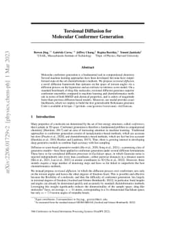 Torsional Diffusion for Molecular Conformer Generation