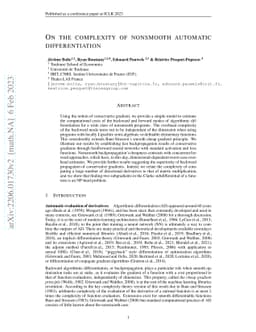 On the complexity of nonsmooth automatic differentiation
