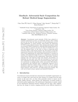 MaxStyle: Adversarial Style Composition for Robust Medical Image
  Segmentation