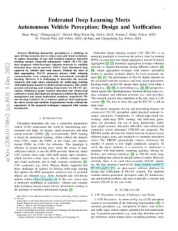 Federated Deep Learning Meets Autonomous Vehicle Perception: Design and
  Verification