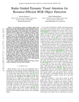 Radar Guided Dynamic Visual Attention for Resource-Efficient RGB Object
  Detection