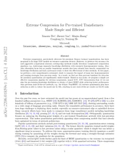 Extreme Compression for Pre-trained Transformers Made Simple and
  Efficient