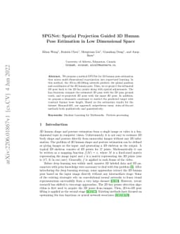 SPGNet: Spatial Projection Guided 3D Human Pose Estimation in Low
  Dimensional Space