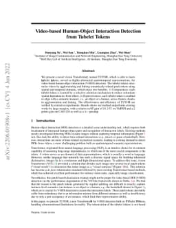 Video-based Human-Object Interaction Detection from Tubelet Tokens