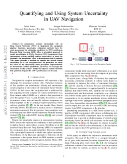 Quantifying and Using System Uncertainty in UAV Navigation