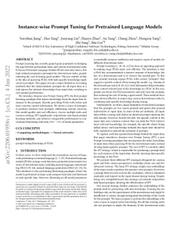 Instance-wise Prompt Tuning for Pretrained Language Models
