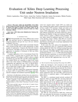 Evaluation of Xilinx Deep Learning Processing Unit under Neutron
  Irradiation