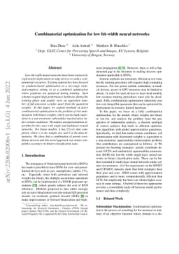 Combinatorial optimization for low bit-width neural networks