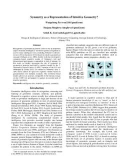 Symmetry as a Representation of Intuitive Geometry?
