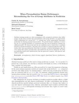 When Personalization Harms: Reconsidering the Use of Group Attributes in
  Prediction