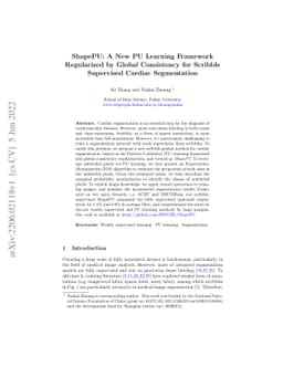 ShapePU: A New PU Learning Framework Regularized by Global Consistency
  for Scribble Supervised Cardiac Segmentation