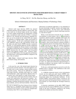 MPANet: Multi-Patch Attention For Infrared Small Target object Detection