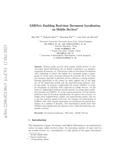 LDRNet: Enabling Real-time Document Localization on Mobile Devices
