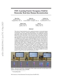 FOF: Learning Fourier Occupancy Field for Monocular Real-time Human
  Reconstruction